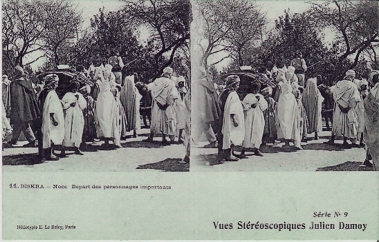 ALGERIE - BISKRA - NOCE - DEPART DES PERSONNAGES IMPORTANTS