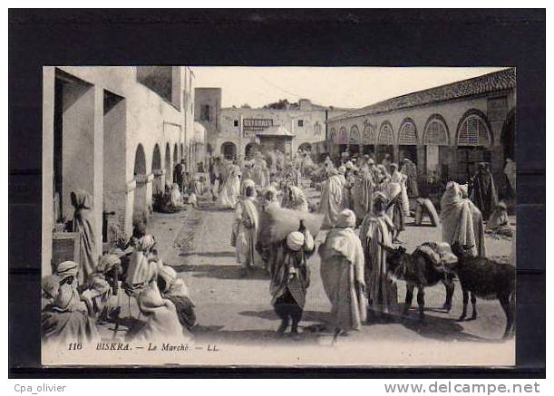 ALGERIE Biskra Marché, bien animée, ed LL 116, 191?