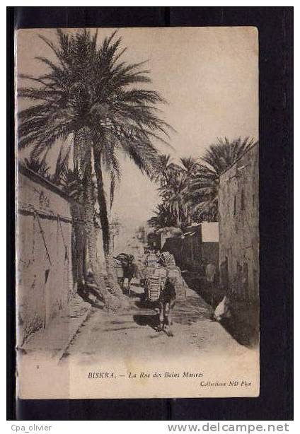 ALGERIE Biskra Rue des Bains Maures, animée, Dromadaire, ed ND 1, 190?