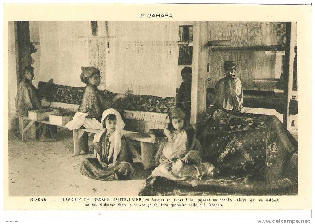 CPA SAHARA BISKRA  OUVROIR DE TISSAGE HAUTE LAINE