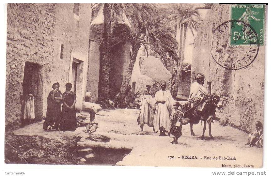 Algérie - Biskra - Rue de Bab Darb (ane)