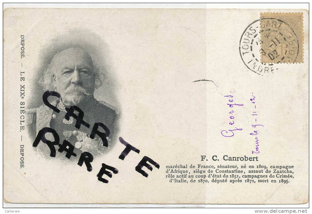 cpa,Maréchal de France 1809-1895,François certain de canrobert,campagne d´afrique,combat siège constantine en 1836,rare