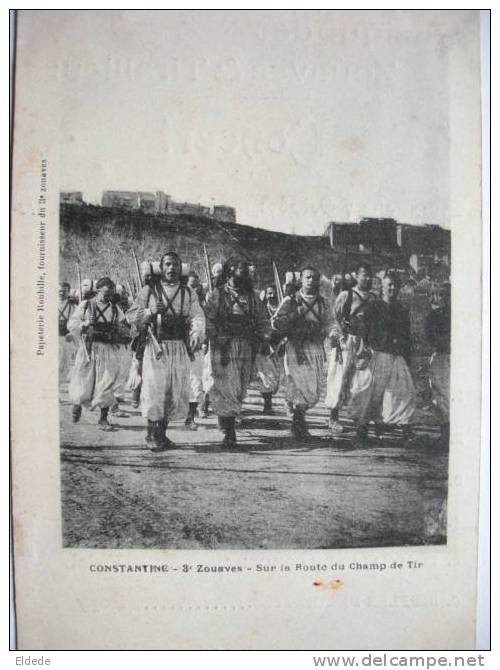 Constantine 3eme Zouaves Route du Champ de Tir Concert Tirailleurs Richoux 7/10/1906