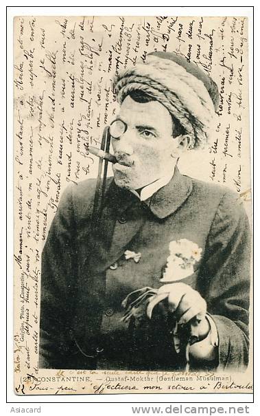 Ouataf Moktar Gentleman Musulman Constantine 28 Phot Guiglion Caricature Monocle Cigare