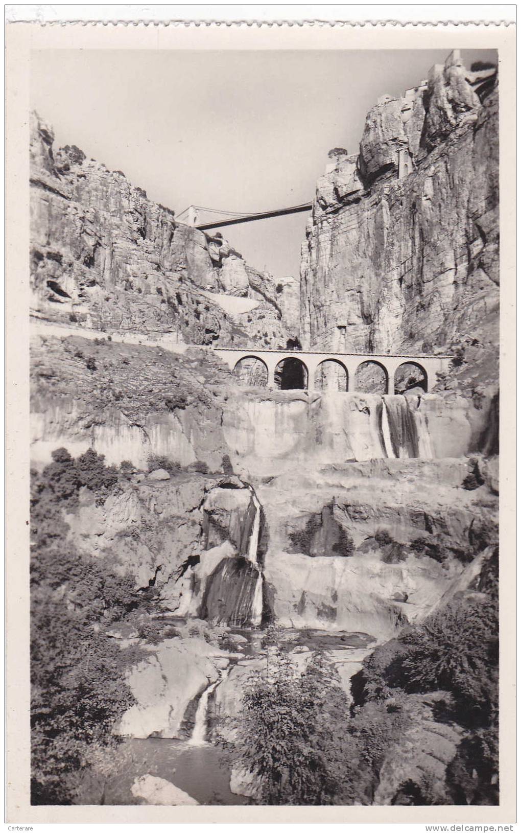 AFRIQUE,AFRICA,AFRIKA, Algérie,CONSTANTINE,QACEN TINA,CIRTA,sortie du RHUMMEL,cascades,ville des aigles,rare