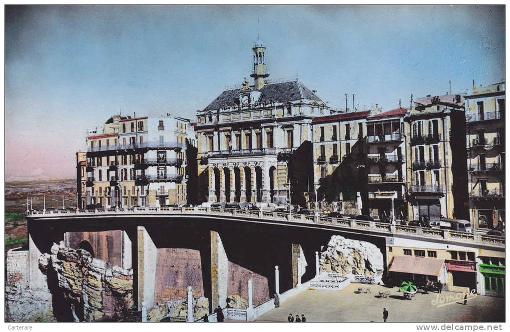 AFRIQUE DU NORD,AFRICA,AFRIKA,CONSTA NTINE,qacentina,cirta,vil le des aigles,vue sur la mairie,pont,rare