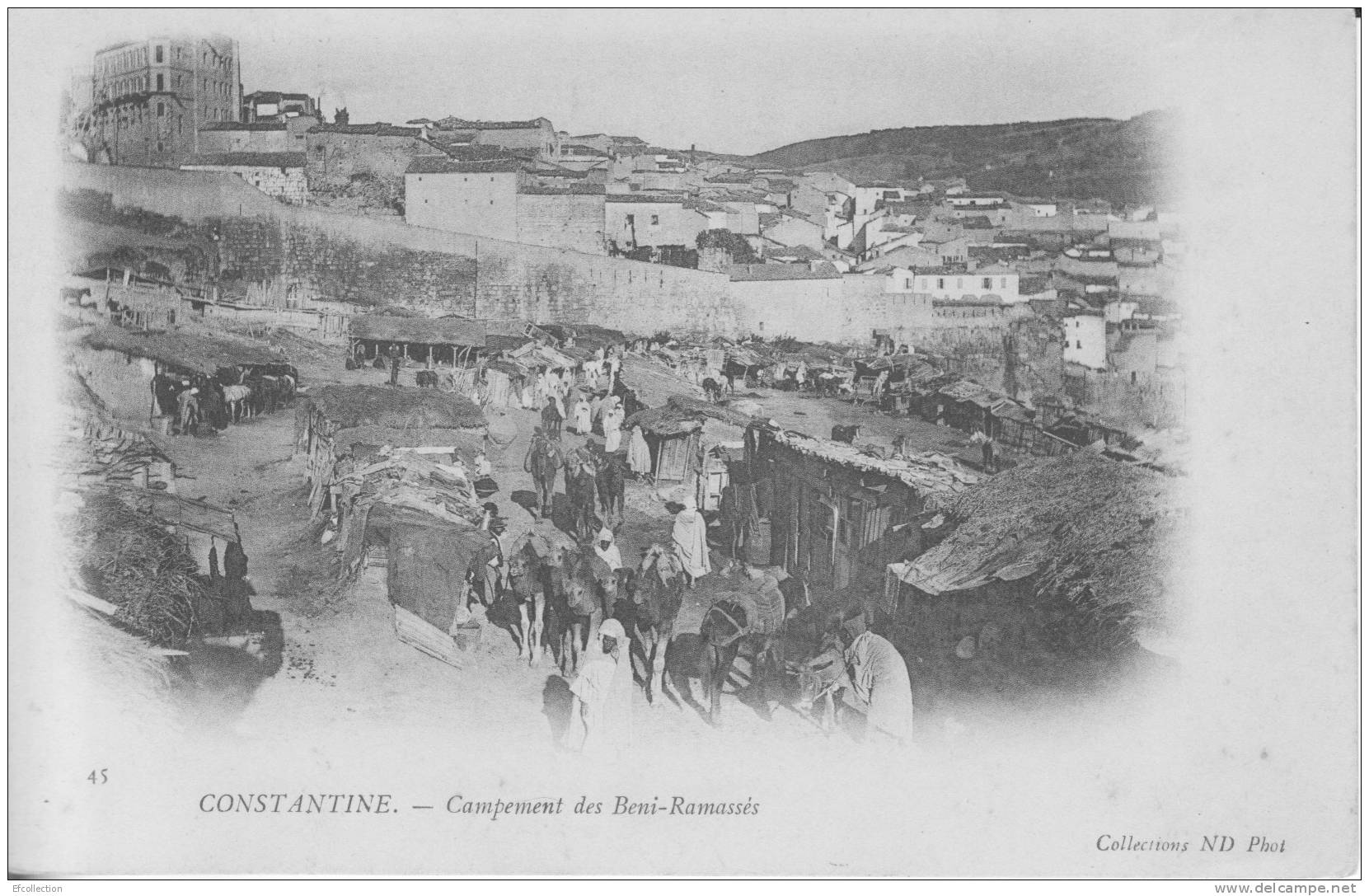 Constantine,Algerie,Afriq ue,campement  des Beni ramasées,collection N.D photo,dos simple précurseur,rare