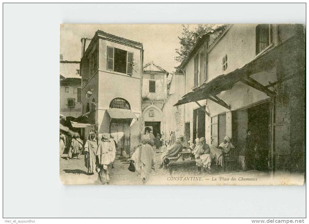 549 )  CONSTANTINE. La place des chameaux. 2 Scans. Année 1904