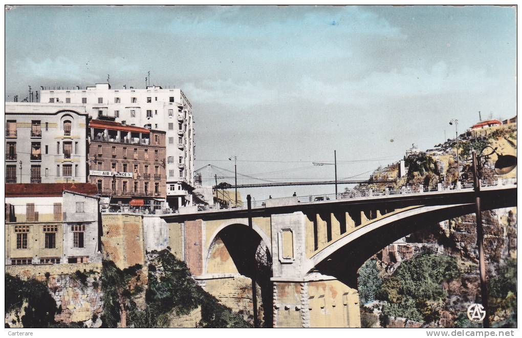 AFRIQUE,AFRICA,AFRIKA, Algérie,CONSTANTINE,QACEN TINA,CIRTA,ville des aigles,pont el kantara,agence air france
