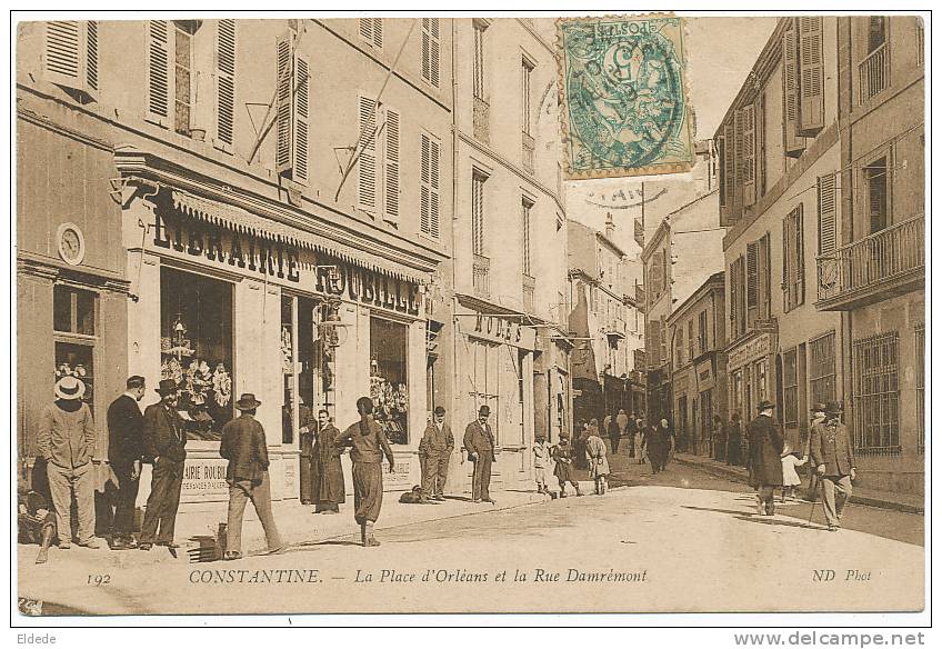 Constantine 192 La Place d Orleans et la Rue Damremont Gros Plan Librairie Roubille Etat