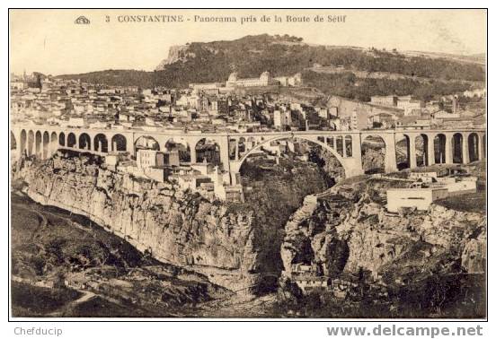 CONSTANTINE  panorama pris de la route de Sétif  CP neuve en trés bon état