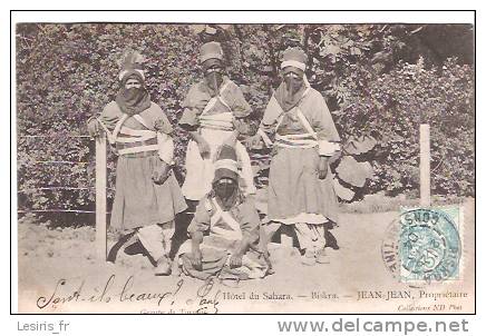 CPA - BISKRA - HOTEL DU SAHARA - GROUPE DE TARGUIS - JEAN JEAN - PROPRIETAIRE - 9 - N. D.