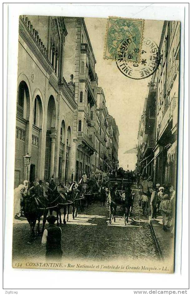 CONSTANTINE RUE NATIONALE ET L ENTREE DE LA GRANDE MOSQUEE