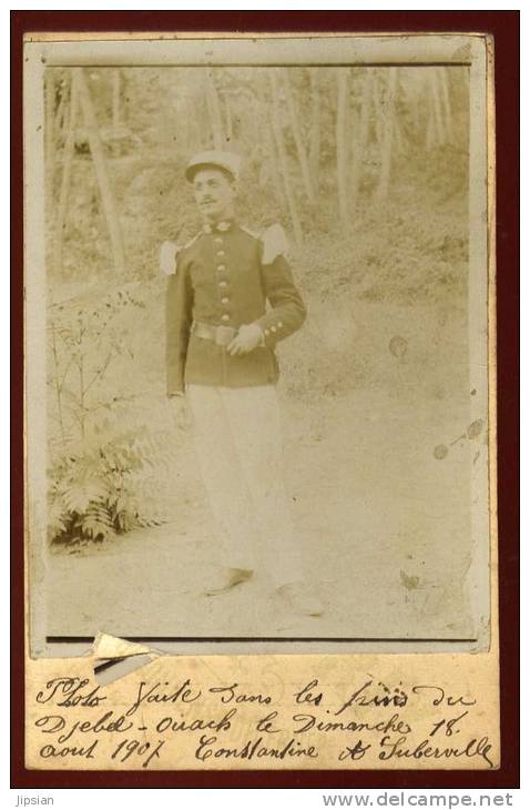 Cpa carte photo Algérie dans les pins du Djebel Ouach en 1907 Constantine   DIV14