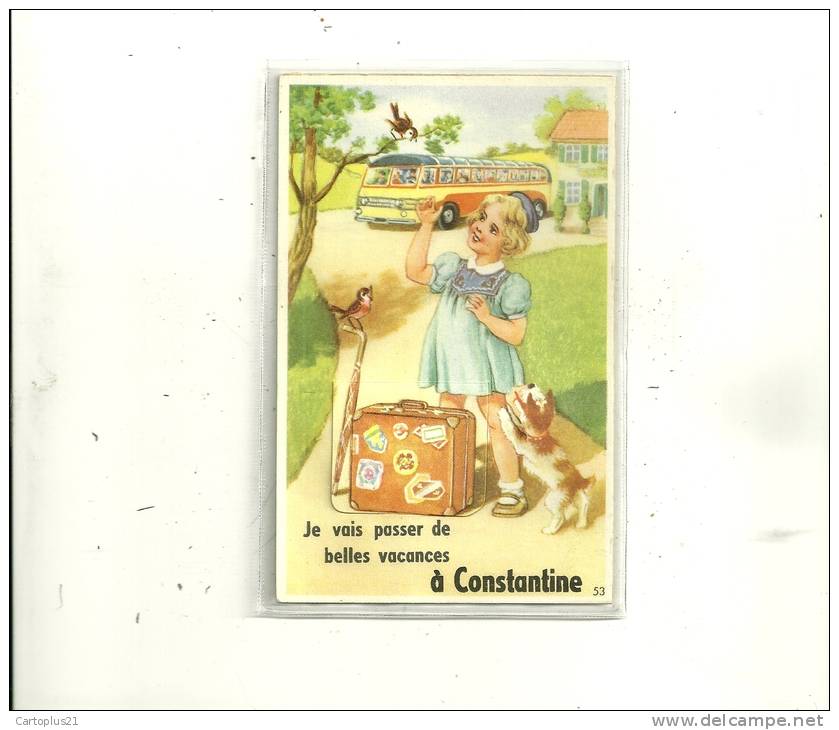 CONTANTINE carte systeme depliant accordeon je vais passer de belles vacances