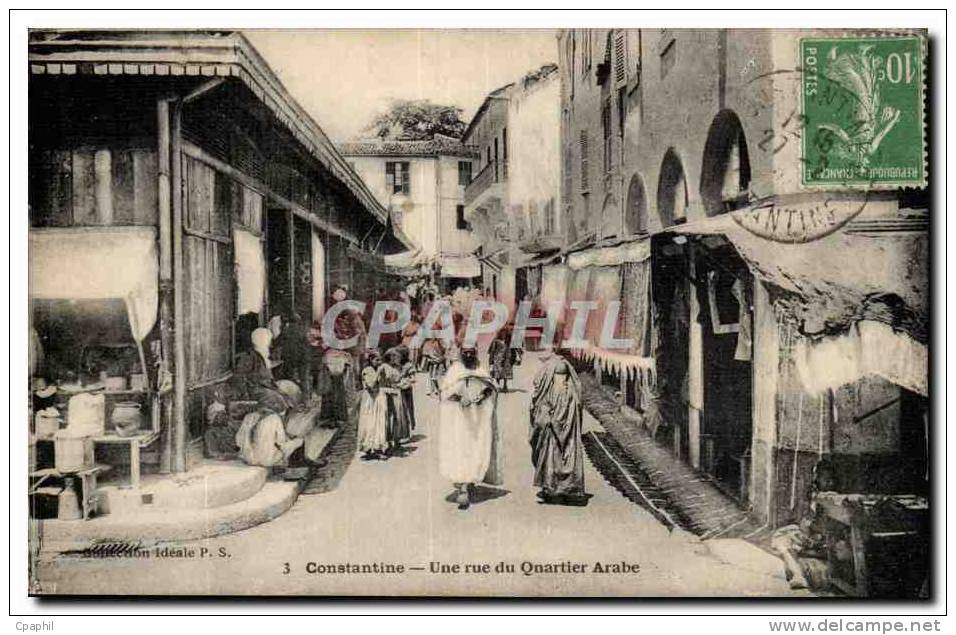 Algerie Constantine CPA Une rue du quartier arabe