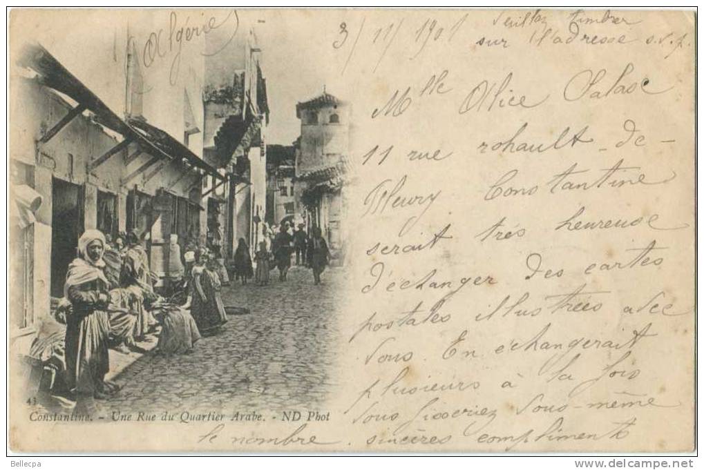 CONSTANTINE Rue du Quartier Arabe ND 1901