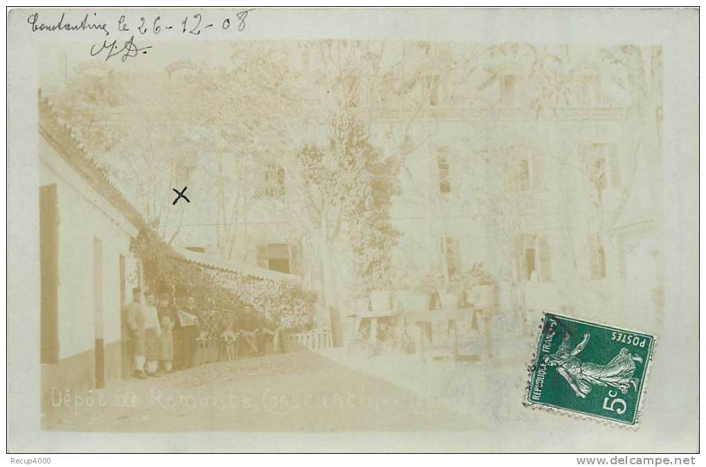 ALGERIE  CONSTANTINE   caserne de la remonte dépot cp photo  2 scans