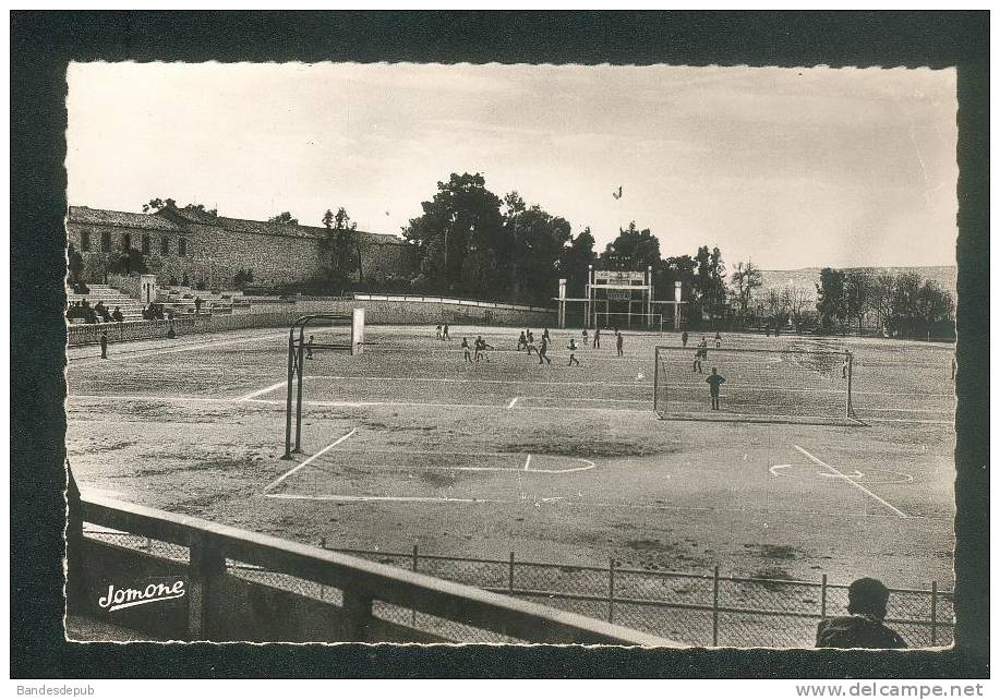 CPSM -  Algerie - Constantine - Le Stade Turpin ( animée joueur match foot ball JOMONE format CPA)
