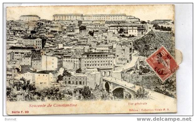 ALGERIE  CONSTANTINE SOUVENIR DE  CARTE SYSTEME COMPLETE