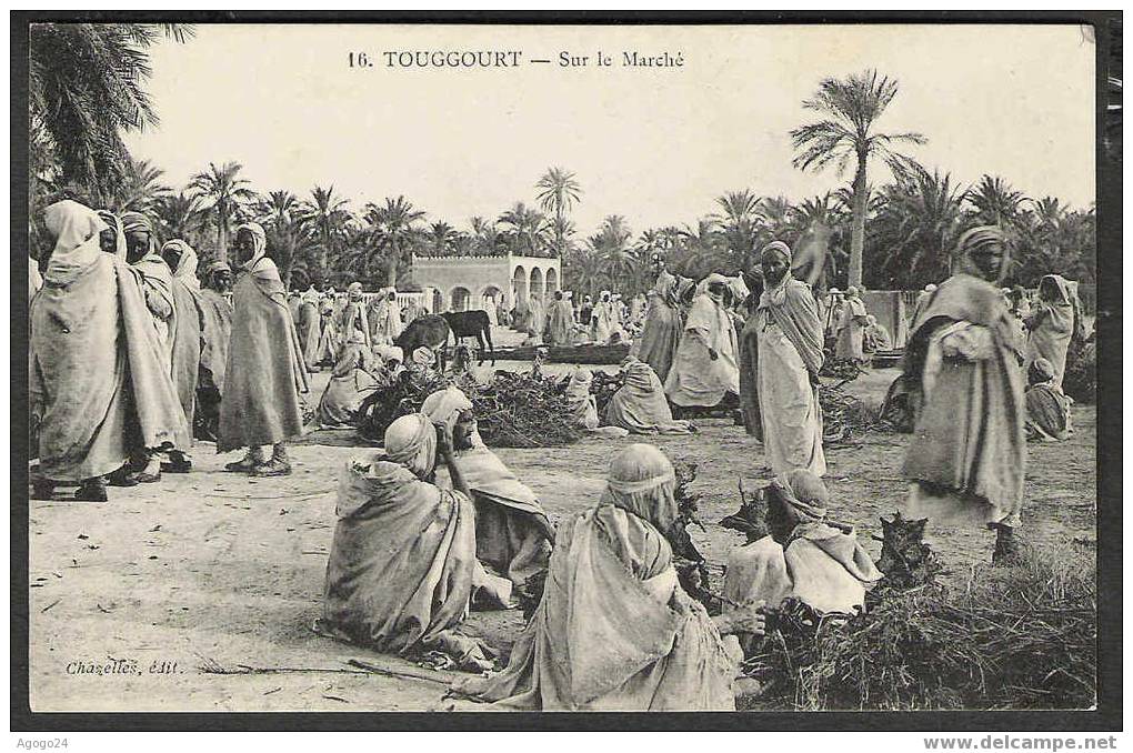 CPA   Algérie  Constantine  TOUGGOURT  Sur le Marché  1916   Très animée