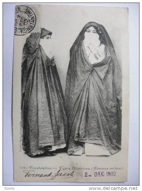 Constantine Types algeriens Femmes Voilées 1902