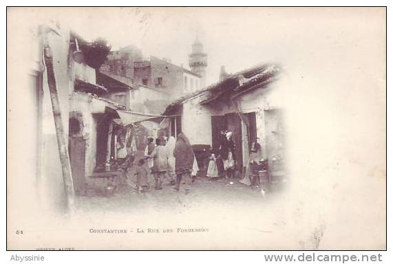 ALGERIE - CONSTANTINE -  (1900)   la rue des forgerons - nr 51 geiser à alger - d10 355
