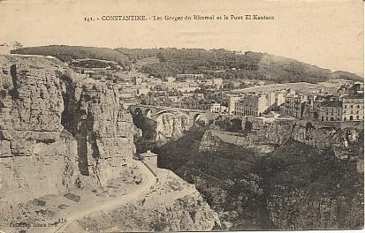CPA  CONSTANTINE - Les Gorges du Rhumel et le Pont El Kantara - SCEAU D'UN REGIMENT DE ZOUAVES