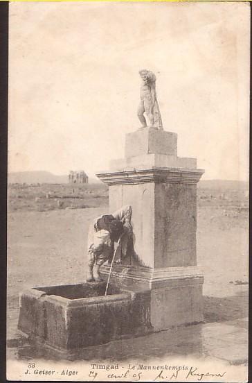 ALGERIE - CONSTANTINE - TIMGAD - fontaine + enfant utilisée