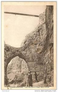 RARE CPA CONSTANTINE Les Gorges et Pont Sidi M'Cid, animée, n°9, voyagée