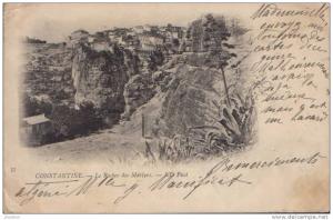 Constantine- Carte postale 1901- Le Rocher des Martyrs