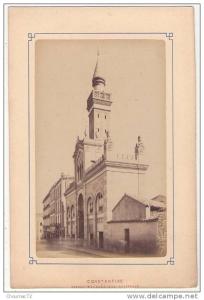 (Photo) 036, Algérie, Constantine, Grande Mosquée rue Nationale, photo collée sur carton 19 x 12,7 cm, TB. Frais de port