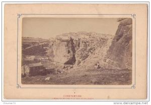 (Photo) 041, Algérie, Constantine, Le rocher des Martyrs et le Pont de Sidi Rached, photo collée sur carton 19 x 12,7 cm