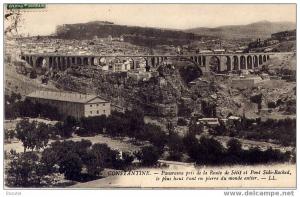 CONSTANTINE (Algérie) - Panorama pris de la Route de Sétif et le Pont Sidi Rached