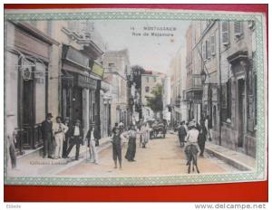 Mostaganem  14 rue de Matemore tres animée gaufrée couleur Etat