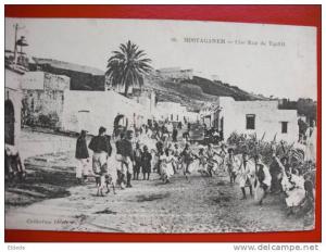 Mostaganem une rue de Tiggdit cachet Tirailleurs