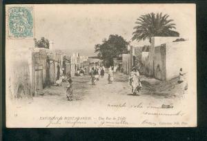 Environs de Mostaganem - Une rue de Tidjit (précurseur 1903, animée)