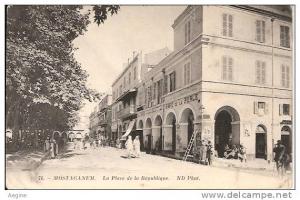 ALGERIE- ref no 841- mostaganem - la place de la republique - cafe de la perle - nd phot