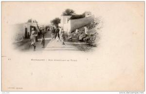 (z) CPA  Mostaganem rue principale de Tijdit  (bonne etat )