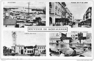 , ALGERIE  MOSTAGANEM  PORT BARQUES  MULTI VUES     SOUVENIR DE...