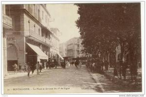 ALGERIE - MOSTAGANEM. - La Place et Avenue du 1er de Ligne.