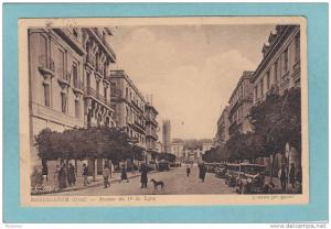 MOSTAGANEM .  -  Avenue  du  1er  de  Ligne.    -  BELLE CARTE ANIMEE   -  Cim