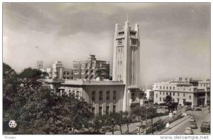 Algérie. Mostaganem. L'Hotel de ville et la Poste ( CPSM Sirecky 28 ).