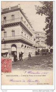 ALGERIE MOSTAGANEM  L'Hôtel de France et le Grand Hôtel cpa animée