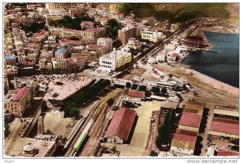 CONSTANTINE  -  Vue aérienne  -  La Gare, Marqué, l'Hotel de Ville
