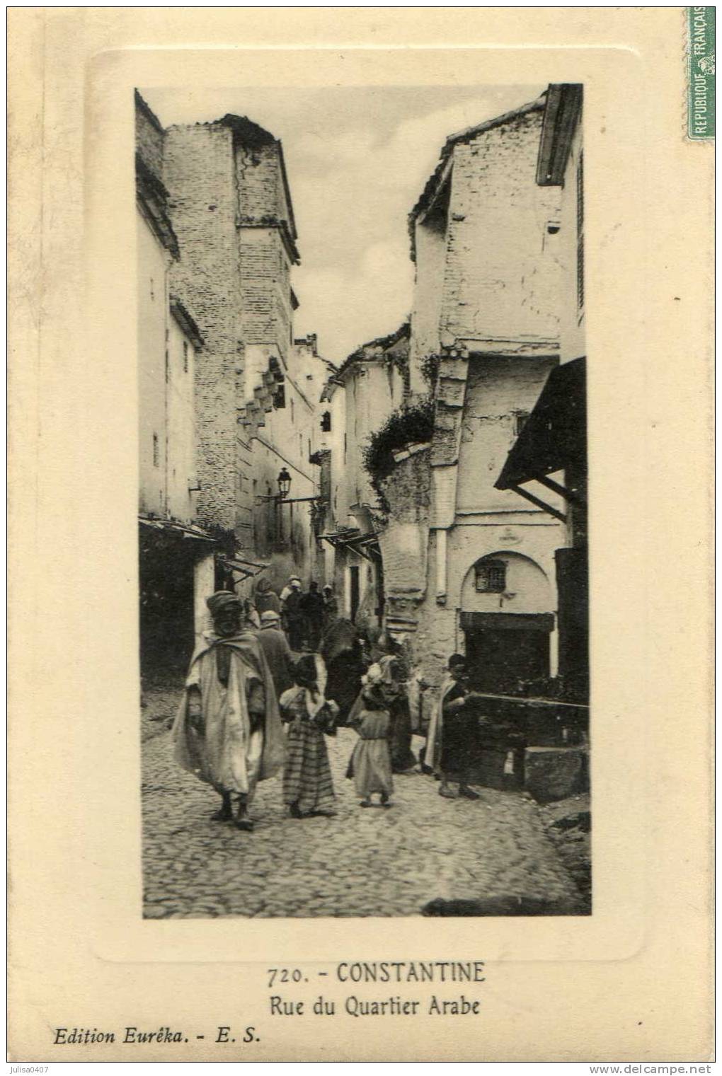 CONSTANTINE (Algérie) rue du quartier arabe animation