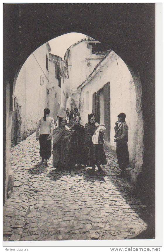 CPA - CONSTANTINE - La rue du Quartier Juif - carte animée