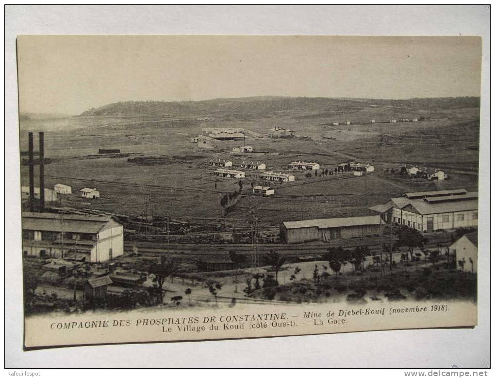 cpa constantine compagnie des phosphates mine de djebel-kouif ( 1918) village la gare