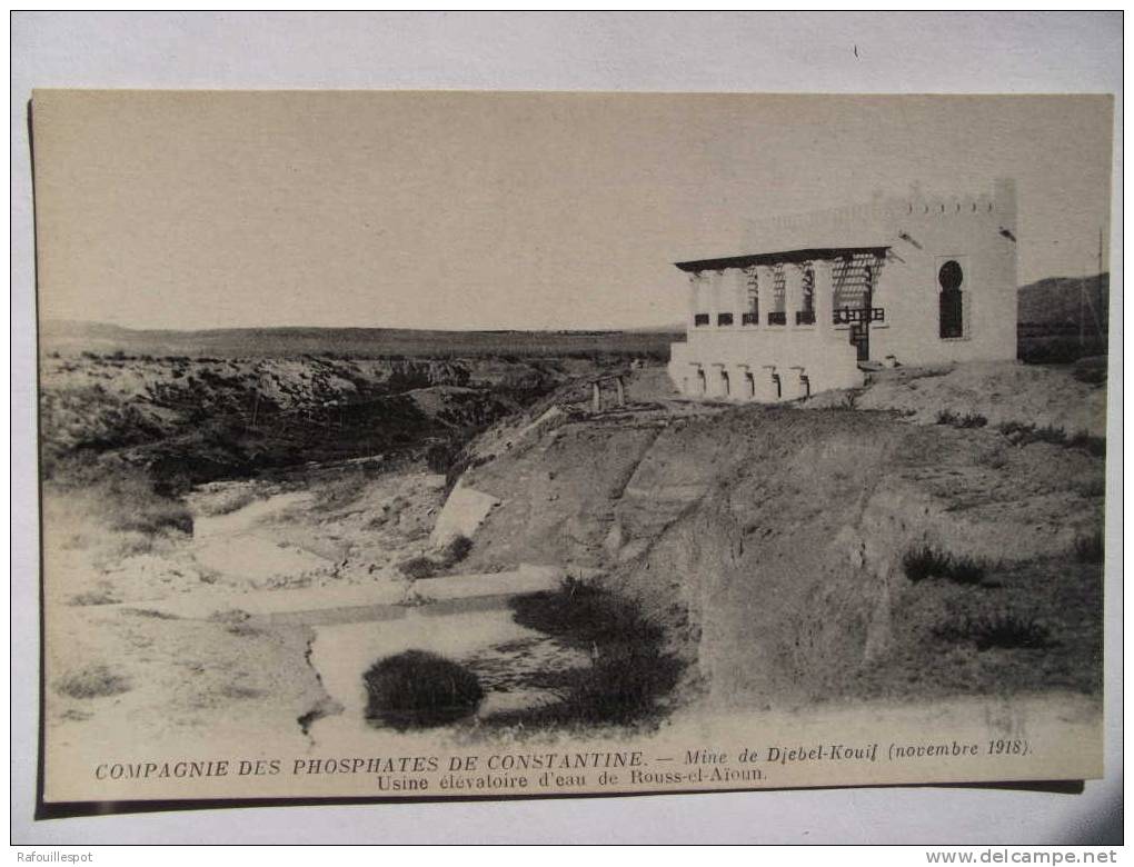 cpa constantine compagnie des phosphates mine de djebel-kouif ( 1918) usine elevatoire d´eau de rouss el aioun