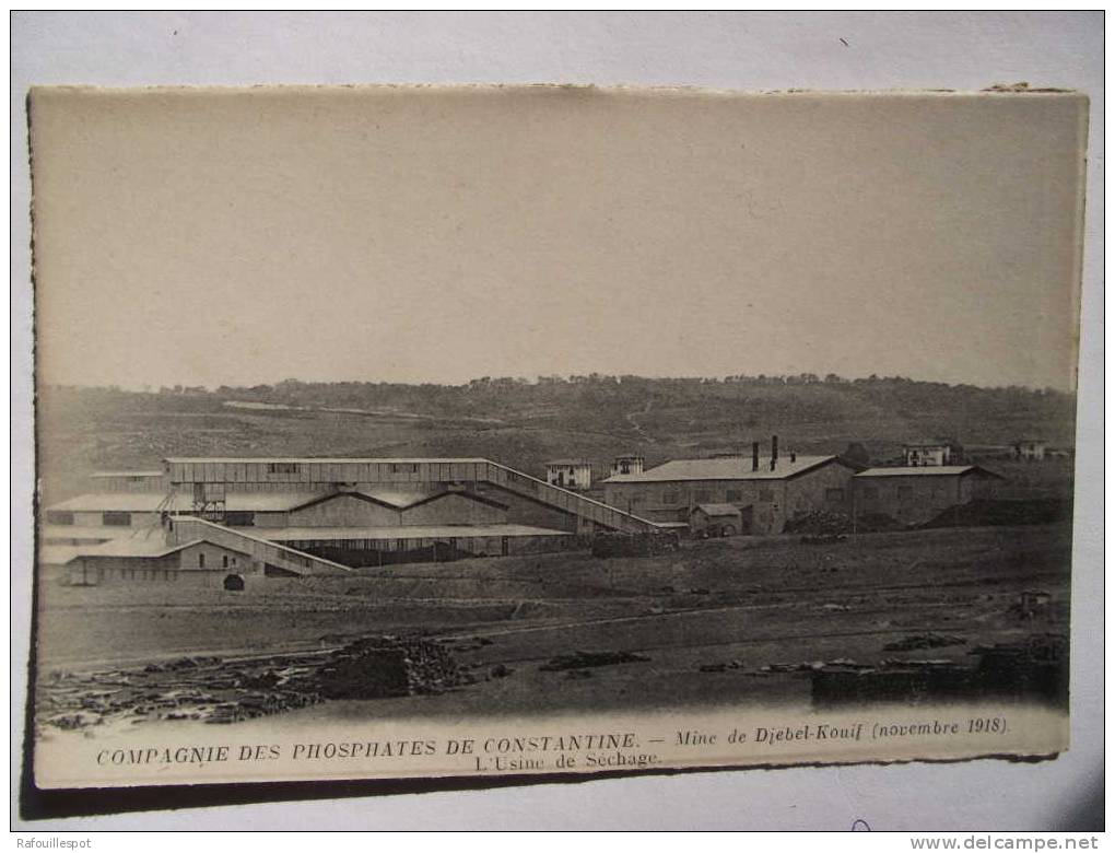 cpa constantine compagnie des phosphates mine de djebel-kouif ( 1918) usine de sechage